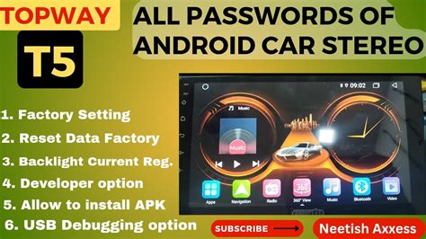 2) Step 2 Find and connect to other devices. . Android car stereo factory password